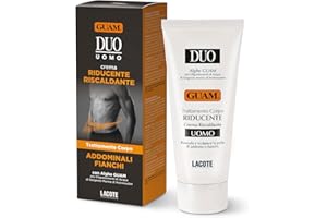 Guam, Herren Reduzierende Duo-Creme mit Guam-Algen, wärmende Creme, strafft und formt die Haut von Bauch und Hüften, Made in Italy, 200 ml Packung