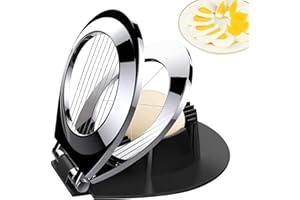 BIBURY Cortadora de huevos, cortadora resistente para cortadora de guarniciones de frutas y fresas, alambre de acero inoxidable con 3 estilos de rebanado