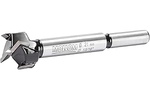 Mollom 21mm (13/16") Forstnerbohrer mit langlebiger YG8 Hartmetall-Dicke von 2,0mm für präzise Holzbearbeitung. Ideal für Hartholz, Kunststoff und Sperrholz