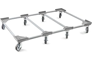 aidB Transportroller Variabel - 1200x800-2x unterteilt - Gummiräder 8 Lenkrollen Grau - Einzel