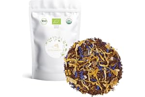 MY TEA MOMENTS Rooibos de Limón y Maracuyá a Granel - Cultivo Sostenible - Ingredientes Naturales: Aciano, Caléndula, Limón, Mango, Maracuyá, Vainilla. Antioxidante, Energizante, Refrescante. (Grande, 200, gramo)