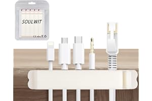 SOULWIT Clips Câble, Lot de 5 Support de Câble, Organisateur de Cordon, Gestion des Cables, Câble Rangement pour Accueil/Bureau/Voiture/Téléphone/USB (pour Câbles de Moins de 5mm/0.2in)