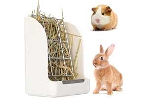 QANYE Alimentatore per Conigli e Piccoli Animali - Mangiatoia Fieno per Conigli e Porcellini D'India - Telaio per L'alimentazione di Erba e Fieno