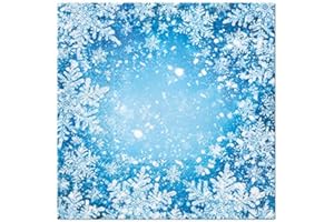 Servietten Weihnachten Lot de 20 serviettes Magie des cristaux de neige | Flocons de neige | Hiver et Noël | Décoration de table 33 x 33 cm