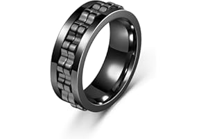 Irikdescia Pierścień antystresowy, antylękowy, 8 mm, polerowany modny dodatek, prezent dla mężczyzn i kobiet, czarny, 59,5 mm