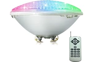AMDHZ RGBW PAR56 Ampoules de Piscine, Éclairage sous-Marin LED pour Piscine 12V IP68 Étanche avec Télécommande pour Piscine Creusée Certificat CE ROHS FCC (Color : RGBW+Remote Control, Size : 45W)