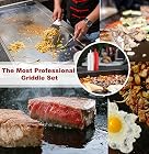 Romanticist 8Pcs Grillspachtel Plancha Kit Edelstahl Grillbesteck – Schwerer Edelstahl Profi Grill-Spachtel – Bild 6