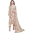VIKKUTEX® Women's Georgette Semi Stitched Pakistani Salwar Suit (Pakistani Pakistani suit-SF171459 Brown Free Size)