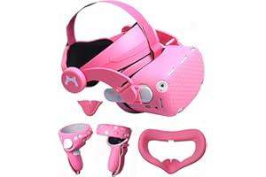 HUAYUWA Adjustable Headband with Head Cushion Compatible for Oculus Quest 2 VR Accessories, Replacement for Elite Strap Comfortable Protective Head Strap Reduce Pressure, Pink