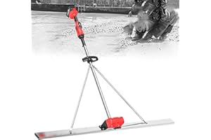 GIZMIT Outil de finition en béton électrique, règle de sténose de niveau de surface du béton, chape de surface en béton sans fil avec carte en acier inoxydable de 4,92 pieds, réglage à 9 vitesses ,2Battery