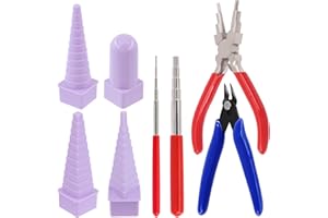 Keadic 8-teiliges Drahtschlaufen-Werkzeug-Set enthält 6-in-1-Bügel-Zange, runde Drahtschlaufen, Schmuckzange und Dornumwicklung mit Schmuckformringen, Werkzeug zum Drahtwickeln und Biegen