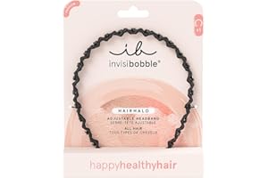 Invisibobble cerchietto nero Hairhalo True Dark I cerchietto chic per Donna e uomo I Fascia con forma adattabile I Tenuta forte e comfortevole