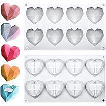 Bandeja De Molde Para Pastel Silicona Corazón 8 Cavidades Para Hornear Fondant Chocolate | En Línea