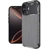 Case Black Carbon Silicone Original Compatible with Spia Apple iPhone 17 (Compatible with Apple iPhone 17, Black)