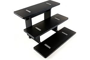 WEITELAI 3 Tier Straight Tiered Display Stand, Portable Product Display Shelves, Farmers Market Display Shelf, Retail Display Stand for Vendor Events, Craft Shows, Dessert, Food Display Risers for Party