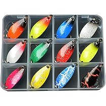 Kit Esche Da Pesca Per Trota - 7 Cucchiaini Metallici Con Scatola, Colorati E Irresistibili
