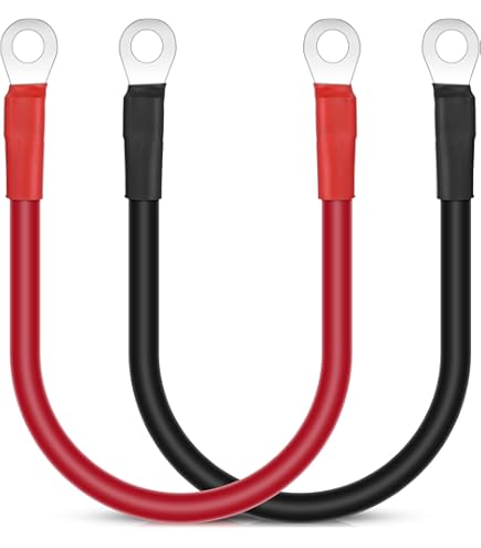 2 X 50cm Battery Cables With M8 Eyelets 16mm2 5AWG For Secure 12V
