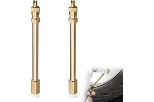 SOGHO Extensión de válvula de coche, 2 unidades, 10 cm, con válvula antirretorno, extensión de válvula para camiones, extensiones de válvula para coche, camión, compatible con válvula de neumático