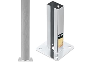 KOTARBAU® Supporto per pali 60 x 40 mm per recinzioni travi in legno zincato Presa di Terra Manicotto di ancoraggio staffa pavimento