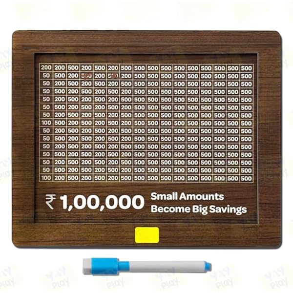 PRIVERA Wooden Money/Piggy Bank,Savings Challenge Box,Wooden