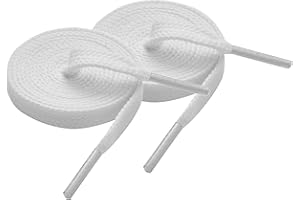 TwizzTop 2 Pairs 6mm Wide Flat Cotton Shoelaces for Converse,Repalcement Bootlaces for Trainers,Canvas Shoes,School Shoes