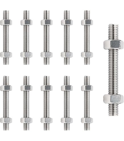 6 Tiges Filetées M4x250mm En Acier Inoxydable - Avec Écrous Hexagonaux, Pas 0.7mm