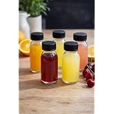 5 Adet 60 ml Kilitli Siyah Kapaklı Şeffaf Detox Shot Şişesi 60 Cc Ginger Şat Beyaz Cam Şişe