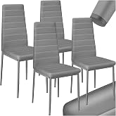 Tectake&reg; Upholstered Dining Chairs, Faux Leather, High Back, Pack of 4 | Padded seat, maximum load. 150 kg, 45 x 48 x 98, 2 i