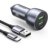 UGREEN Caricatore USB Auto 36W con 2 Porte USB Quick Charge 3.0, Caricabatterie Auto in Lega di Alluminio Compatibile con iPh