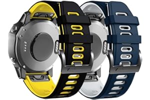 ANBEST Cinturino per Garmin Fenix 7 PRO/6 PRO/Fenix 5/Epix 2 Cinturino, Bracciale in Silicone Sportivo Sgancio Rapido for Forerunner 965/955/945/935, Approach S62 Cinturino