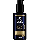 Schwarzkopf Gliss Night Elixir Siero capelli, 100ml | Con HAPTIQ System ed Estratto di Perla Nera, Per capelli danneggiati e