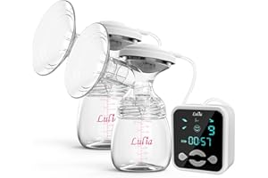 Double Electric Breast Pumps, Lulia Dual Breast Feeding Pumps Rechargeable Battery 3 Modes Massage 4 Suction,Milk Pump Travel&Home Backflow Protector Level BPA Free
