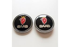 FORTEN KINGDOM 2PCS Set Auto Cofano Anteriore E Posteriore Boot Badge Emblema Sticker Per SAAB 93 9-3 95 9-5 2003-2010 12844161 12785871 Nero