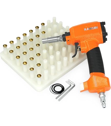 Pistolet à Clous à Air Comprimé Professionnel - Avec 30 Clous Ronds - Pour Béton, Fer, Ciment, Travaux De Rivetage Et Décoration Murale - 11