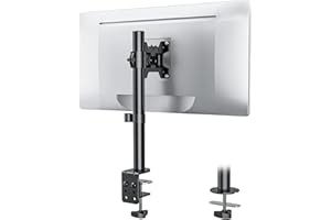 WALI Braccio Monitor Singolo per schermo fino a 27", Braccio Monitor Scrivania Regolabile per Monitor fino a 10 kg (M001S), Nero