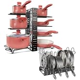 Pots And Pans Regulator Organizer Rack 8 Tiers For Cabinet