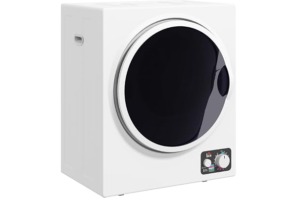HOMCOM Sèche-linge à évacuation portable, sèche-linge électrique 850W, 2,5Kg, 4 modes de séchage, 2 niveaux de chauffage, cuve en acier inoxydable, installation murale, pour appartement dortoir, blanc