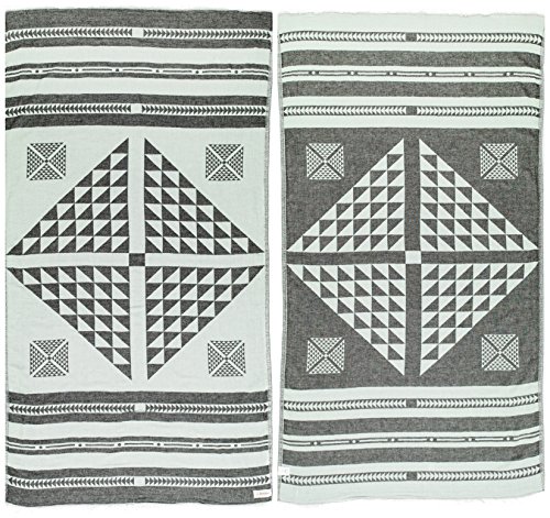 Bersuse 100% Cotton - Aruba Turkish Towel - Black/Mint