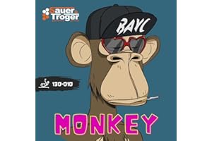 ‎SAUER & TRÖGER PIPSFACTORY GERMANY Monkey | Lange Noppe | Sauer & Tröger™ Tischtennis | OX, 0,6 mm | Rot, Schwarz, Blau