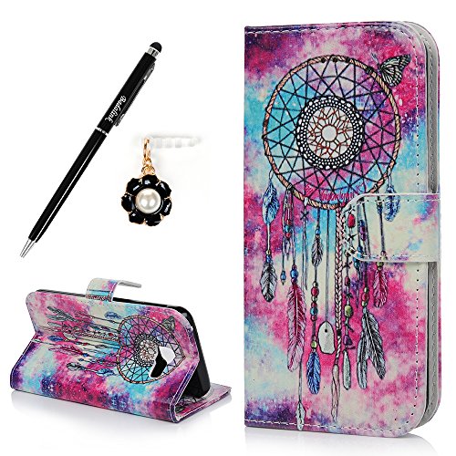 Hülle für Samsung Galaxy A5 2016 Hülle Badalink Schutzhülle Leder TPU Handyhülle Traumfänger Handytasche Wallet Case Ständer Magnet-Schloss Handyhülle Case Cover Flipcase+Mehrfunktional Touch Pen+Staubschutz