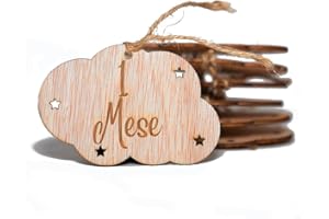 B BACHVIBES B. BachVibes - Emblemi per bambini in legno - Set con 14 dischi mensili - Ideale per foto di neonati e regalo per baby shower (Italiano)