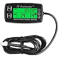 NInE-ROnG Digital Multifunction Meter Tach Hour Meter Clock Temperature RPM Maintenance Replaceable Battery with Backlight for Small Engine Lawn Tractor Motor Lawn Mower ATV Generator Snowmobile