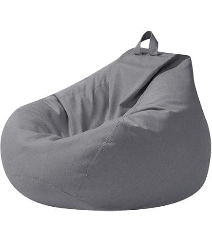Housse Pouf Poire XXL 100x120cm Bleu - Sans Remplissage Fauteuil Relax Extérieur Intérieur
