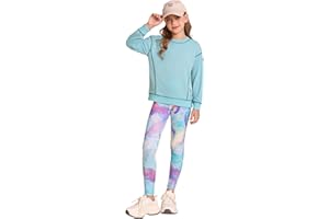 GRACE KARIN Mädchen Sweatshirt + Leggings Hose Set Langarm Trainingsanzug 2-teiliges Herbst Winter Sport Outfit für 6-14 Jahre