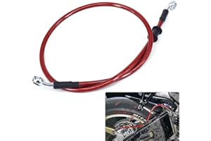Durite Aviation Moto,50cm Durite de Frein Moto Durite Hydraulique Renforcée pour Frein et Embrayage Pour Motocross Dirt Bike Enduro- Rouge
