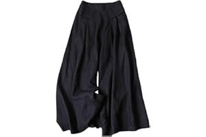 QWUVEDS Women Palazzo Pants Summer Linen Casual High Waist Wide Leg Flowy Culotte Pants Drawstring Yoga Jogging Bottoms Sweatpants Women Thicker