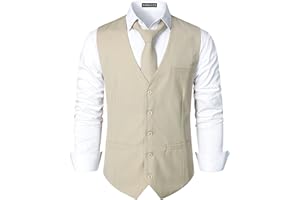 PARKLEES Men's Hipster Urban Design Business Formal Waistcoat Slim Fit Suit Tuxedo Dress Vest