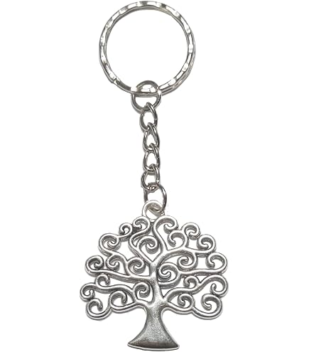 DLM - Portachiavi Ciondolo In Legno Albero Della Vita E Coppia Sposi Nozze Matrimonio Confettata
