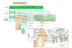 Remarkabel 6x3 Inch Fake Checkbook Set with Pretend Deposit Slip and Check Register, 200pcs, White, Educational