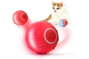 Baytion® Juguetes para Gatos, Juguete Interactivo Rebotante para Gatos, Juego de Pelota Ideal para Gatos Que se Divierten y Estimulan el Movimiento, 2 Modos,Tipo-C，Rojo